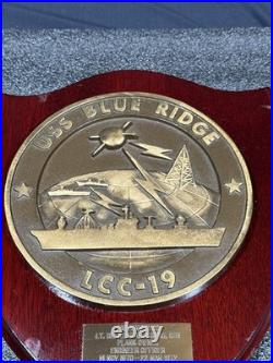 Vintage USS BLUE RIDGE LCC-19 Commanding Officer Plaque