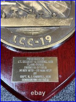 Vintage USS BLUE RIDGE LCC-19 Commanding Officer Plaque