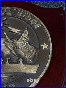 Vintage USS BLUE RIDGE LCC-19 Commanding Officer Plaque