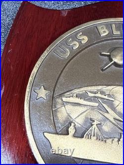 Vintage USS BLUE RIDGE LCC-19 Commanding Officer Plaque