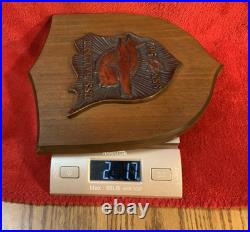 Vintage USS HALIBUT SSN 587 SOLID BRASS MEDALLION ON WOODEN PLAQUE VERY GOOD