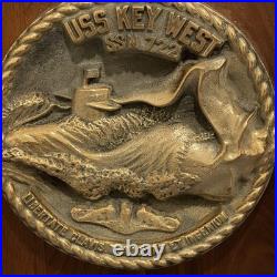 Vintage USS Key West SSN-722 Submarine Plaque Seawolf Project 1987 Commissioning