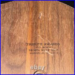 Vintage USS Leyte Gulf CG 55 Brass And Wood United States Navy ship plaque