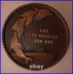 Vintage USS Los Angeles SSN 688 SOLID BRASS MEDALLION 6in