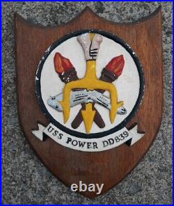 Vintage USS POWER DD 839 Mounted Plaque