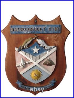 Vintage United States Military Army Naval Plaque NAVSECGRU GTMO Guantanamo 17