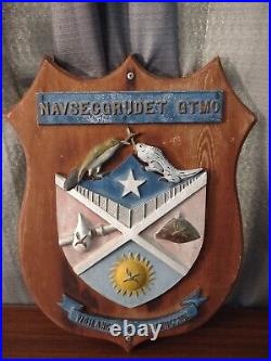 Vintage United States Military Army Naval Plaque NAVSECGRU GTMO Guantanamo 17