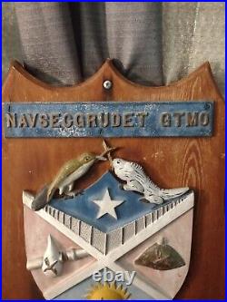 Vintage United States Military Army Naval Plaque NAVSECGRU GTMO Guantanamo 17