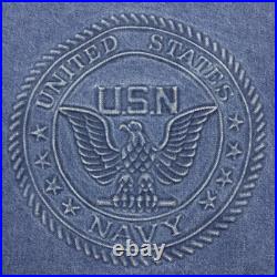 Vintage United States Navy Embossed Denim Jean Jacket Men's Size XL Tyca