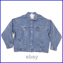 Vintage United States Navy Embossed Denim Jean Jacket Men's Size XL Tyca