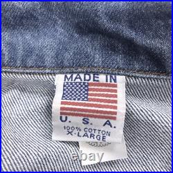 Vintage United States Navy Embossed Denim Jean Jacket Men's Size XL Tyca