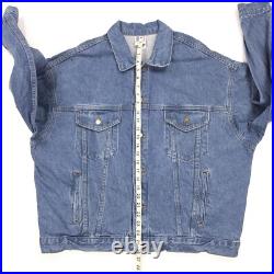 Vintage United States Navy Embossed Denim Jean Jacket Men's Size XL Tyca