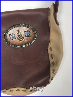 Vintage United States Navy Leather Pouch Letter Bag Messenger Crossbody Tooled s