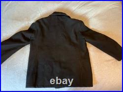 Vintage United States Navy Pea Coat Mens Size 46 Black Wool 70s Military