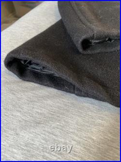 Vintage United States Navy Pea Coat Mens Size 46 Black Wool 70s Military