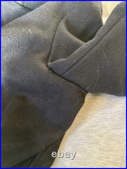 Vintage United States Navy Pea Coat Mens Size 46 Black Wool 70s Military