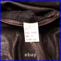 Vintage Us Navy Cooper Leather Flight Jacket Type G-1 Size 42l Made In USA