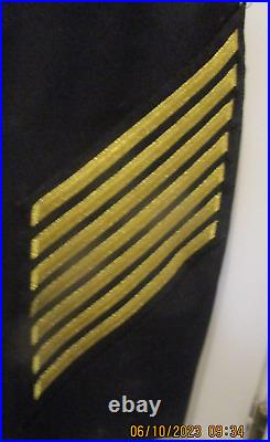 Vintage Us Navy Enlisted Dress Coat Gold Tone Buttons Rating Hash Marks 42-reg