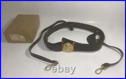 Vintage Us Navy Service Belt Leather Size 34 Usn N. S. Meyer Inc New York New