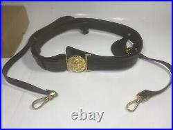 Vintage Us Navy Service Belt Leather Size 34 Usn N. S. Meyer Inc New York New