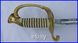 Vintage Usn Navy Officer Hilborn Hamburger Germany Sword Scabbard Leather Case