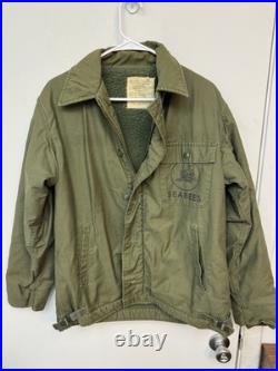 Vintage Vietnam Era US Navy Seabees CTU 116 A-2 Deck Jacket Medium 1967