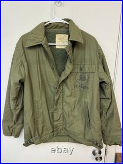 Vintage Vietnam Era US Navy Seabees CTU 116 A-2 Deck Jacket Medium 1967