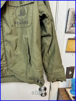 Vintage Vietnam Era US Navy Seabees CTU 116 A-2 Deck Jacket Medium 1967