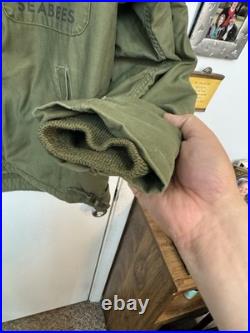 Vintage Vietnam Era US Navy Seabees CTU 116 A-2 Deck Jacket Medium 1967