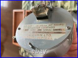 Vintage WW 2 WW II U. S. Navy Bureau of Ships Observer Compass in Original Box