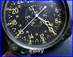 Vintage WW2 B. U Aero U. S Navy Waltham 8-Day Aircraft Clock sell as is not Test