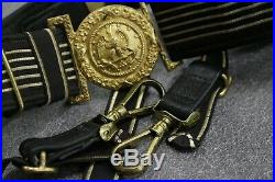 Vintage WW2 US Navy Officer Case Bicorn Hat Gold Epaulettes Sword Belt Buckle
