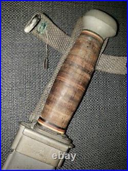 Vintage WW2 USN Mark 1 PAL RH-35 Fighting Knife & USN MK1 Sheath