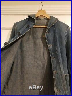 Vintage WW2 USN Shawl Collar Denim Shirt