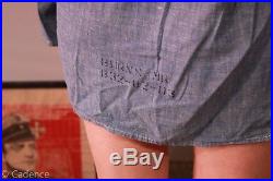 Vintage WW2 USN US Navy Denim Jean Chambray Shirt. Worn. Amazing Look. Named