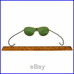 Vintage WWII AAF/NAVY AVIATOR SUNGLASSES by BECK with DK. GREEN ROCK GLAS LENSES