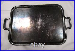 Vintage WWII Era USN Friedman Silver Co. 18 Serving Tray withHandles Silverplate