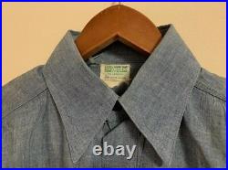 Vintage WWII HERCULES USN US Navy Chambray Sanforized Blue Denim Work Shirt Rare
