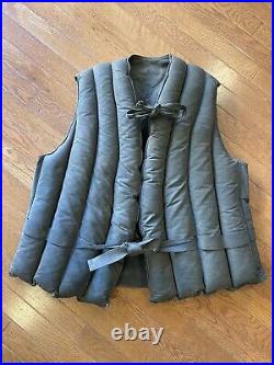 Vintage WWII US Coast Guard Kapok Life Preserver Vest Blue Deck Jacket US Navy