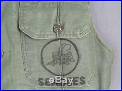 Vintage WWII US Navy Seabees Alpaca Wool Lined Vest OD Deck Jacket N-1 USN Rare
