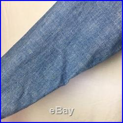 Vintage WWII US Navy USN WW2 Chambray Shirt Selvedge Gussets Patch Sz Large 16
