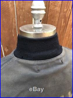 Vintage WWII USN NAVY Deck Jacket 40s Front Hook Clasp Blue NXss23181 Size 42