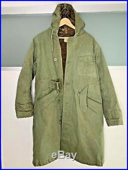 Vintage WWII USN US Navy Deck Coat Parka Contract NXsx46961 Sz40 Alpaca Fleece
