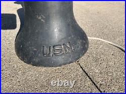 Vintage WWII United States Navy Cast Ship Bell withClapper and Bell Rope