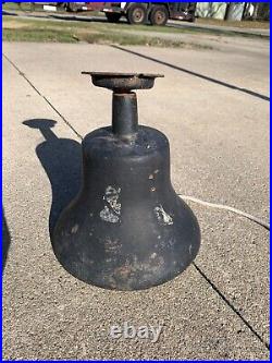 Vintage WWII United States Navy Cast Ship Bell withClapper and Bell Rope