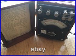 Vintage Weston AC DC Milliammeter Model #370 Wooden Case Beautiful