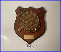 Vintage Wooden and Metal Navy Plaque, U. S. S. Ogden LPD-5, U. S. Navy, Amphibious