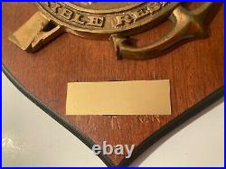 Vintage Wooden and Metal Navy Plaque, U. S. S. Ogden LPD-5, U. S. Navy, Amphibious