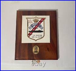 Vintage Wooden and Metal Navy Plaque, U. S. S. Queenfish SSN-651, U. S. Navy