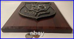 Vintage Wooden and Metal Navy Plaque, U. S. S. Tripoli LHA-10, U. S. Navy